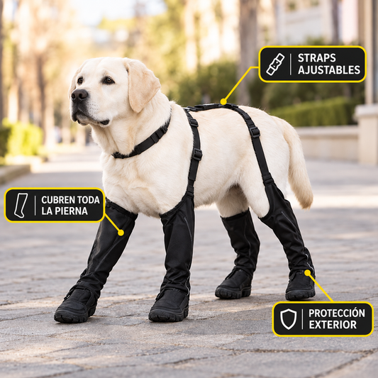 Botas antibarro para perro con tirantes